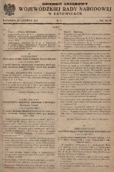 Dziennik Urzędowy Wojewódzkiej Rady Narodowej w Katowicach. 1952, nr 6