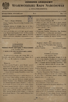 Dziennik Urzędowy Wojewódzkiej Rady Narodowej w Stalinogrodzie. 1954, nr 1