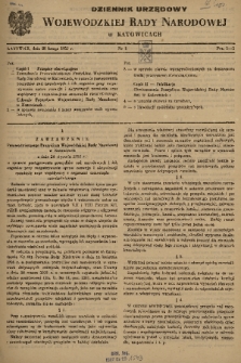Dziennik Urzędowy Wojewódzkiej Rady Narodowej w Katowicach. 1957, nr 1
