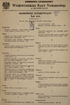 Dziennik Urzędowy Wojewódzkiej Rady Narodowej w Katowicach. 1959, skorowidz alfabetyczny