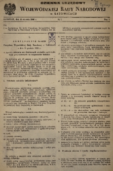Dziennik Urzędowy Wojewódzkiej Rady Narodowej w Katowicach. 1960, nr 1