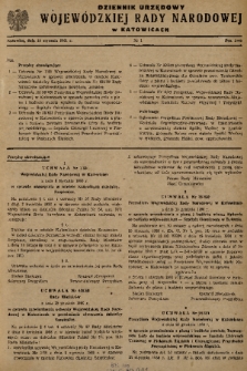 Dziennik Urzędowy Wojewódzkiej Rady Narodowej w Katowicach. 1961, nr 1