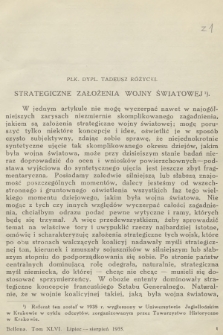 Bellona : dwumiesięcznik wojskowy wydawany przez Wojskowy Instytut Naukowo-Oświatowy. R.17, T.46, 1935, Zeszyt 1