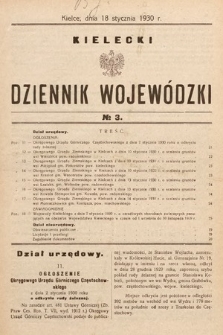 Kielecki Dziennik Wojewódzki. 1930, nr 3