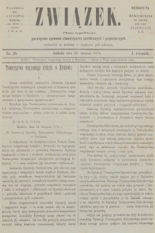 Związek : pismo tygodniowe poświęcone sprawom stowarzyszeń zarobkowych i gospodarczych. R.1, 1874, nr 28