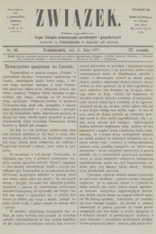 Związek : pismo tygodniowe : organ Związku stowarzyszeń zarobkowych i gospodarczych. R.4, 1877, nr 20