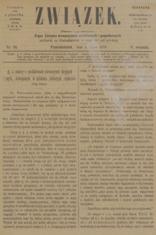 Związek : pismo tygodniowe : organ Związku stowarzyszeń zarobkowych i gospodarczych. R.5, 1878, nr 18