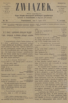 Związek : pismo tygodniowe : organ Związku stowarzyszeń zarobkowych i gospodarczych. R.5, 1878, nr 19
