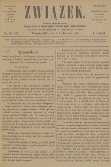 Związek : pismo tygodniowe : organ Związku stowarzyszeń zarobkowych i gospodarczych. R.5, 1878, nr 31-32