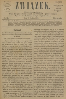 Związek : pismo dwutygodniowe : organ Związku stowarzyszeń zarobkowych i gospodarczych. R.7, 1880, nr 23