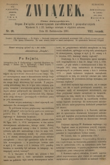 Związek : pismo dwutygodniowe : organ Związku stowarzyszeń zarobkowych i gospodarczych. R.8, 1881, nr 20