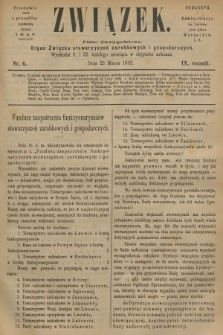 Związek : pismo dwutygodniowe : organ Związku stowarzyszeń zarobkowych i gospodarczych. R.9, 1882, nr 6