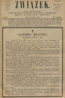 Związek : pismo dwutygodniowe : organ Związku stowarzyszeń zarobkowych i gospodarczych. R.9, 1882, nr 7