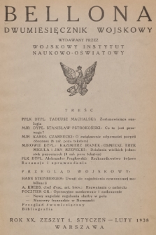 Bellona : dwumiesięcznik wojskowy wydawany przez Wojskowy Instytut Naukowo-Oświatowy. R.20, 1938, Spis rzeczy