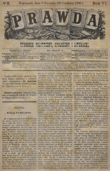 Prawda : tygodnik polityczny, społeczny i literacki. 1886, nr 2