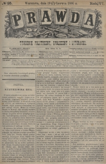 Prawda : tygodnik polityczny, społeczny i literacki. 1886, nr 25
