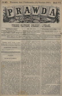 Prawda : tygodnik polityczny, społeczny i literacki. 1886, nr 40