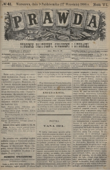 Prawda : tygodnik polityczny, społeczny i literacki. 1886, nr 41