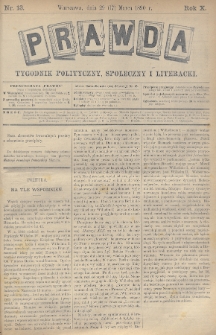 Prawda : tygodnik polityczny, społeczny i literacki. 1890, nr 13