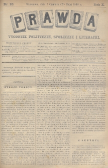 Prawda : tygodnik polityczny, społeczny i literacki. 1890, nr 23