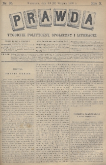 Prawda : tygodnik polityczny, społeczny i literacki. 1890, nr 35