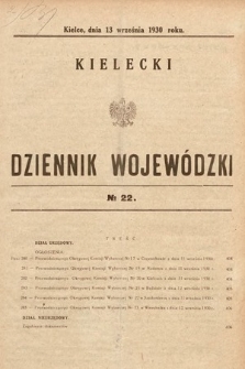 Kielecki Dziennik Wojewódzki. 1930, nr 22