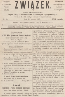 Związek : pismo dwutygodniowe : organ Związku stowarzyszeń zarobkowych i gospodarczych. R.22, 1895, nr 18