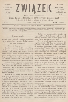 Związek : pismo dwutygodniowe : organ Związku stowarzyszeń zarobkowych i gospodarczych. R.23, 1896, nr 3