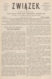 Związek : pismo dwutygodniowe : organ Związku stowarzyszeń zarobkowych i gospodarczych. R.23, 1896, nr 4
