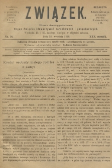 Związek : pismo dwutygodniowe : organ Związku stowarzyszeń zarobkowych i gospodarczych. R.25, 1898, nr 18