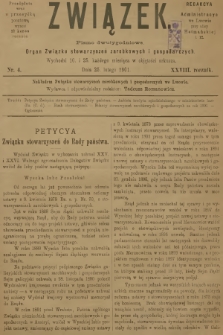 Związek : pismo dwutygodniowe : organ Związku stowarzyszeń zarobkowych i gospodarczych. R.28, 1901, nr 4