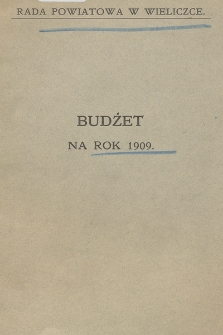 Budżet na rok 1909