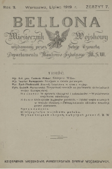 Bellona : miesięcznik wojskowy wydawany przez Sekcję Czwartą Departamentu Naukowo-Szkolnego M. S. W. R.2, 1919, Zeszyt 7