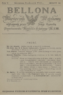 Bellona : miesięcznik wojskowy wydawany przez Sekcję Czwartą Departamentu Naukowo-Szkolnego M. S. W. R.2, 1919, Zeszyt 10