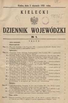Kielecki Dziennik Wojewódzki. 1931, nr 1