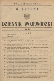 Kielecki Dziennik Wojewódzki. 1931, nr 3