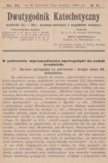 Dwutygodnik Katechetyczny. R.2, 1898, nr 20