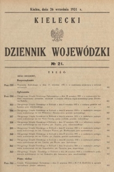 Kielecki Dziennik Wojewódzki. 1931, nr 21