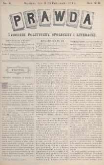 Prawda : tygodnik polityczny, społeczny i literacki. 1893, nr 41