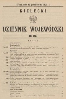 Kielecki Dziennik Wojewódzki. 1931, nr 22