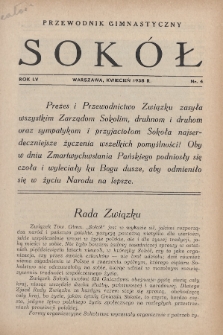 Przewodnik Gimnastyczny „Sokół” : organ Związku Towarzystw Gimnastycznych „Sokół” w Polsce. R.55 (1938), nr 4