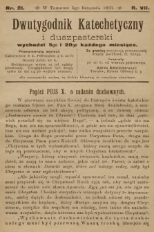 Dwutygodnik Katechetyczny i Duszpasterski. R.7, 1903, nr 21