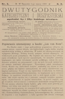 Dwutygodnik Katechetyczny i Duszpasterski. R.10, 1906, nr 5