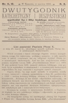 Dwutygodnik Katechetyczny i Duszpasterski. R.10, 1906, nr 11-12