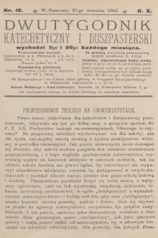 Dwutygodnik Katechetyczny i Duszpasterski. R.10, 1906, nr 18