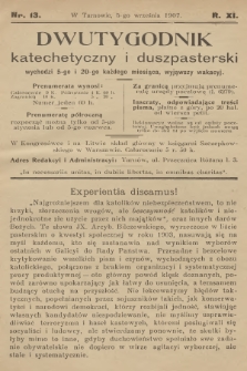Dwutygodnik Katechetyczny i Duszpasterski. R.11, 1907, nr 13