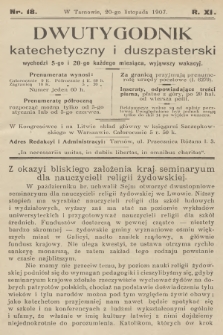 Dwutygodnik Katechetyczny i Duszpasterski. R.11, 1907, nr 18