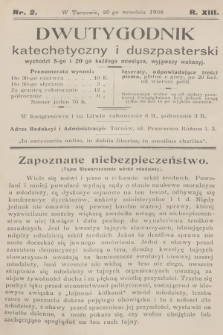Dwutygodnik Katechetyczny i Duszpasterski. R.13, 1908, nr 2