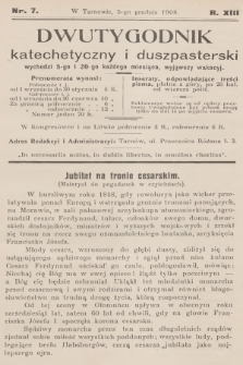 Dwutygodnik Katechetyczny i Duszpasterski. R.13, [T.13], 1908, nr 7