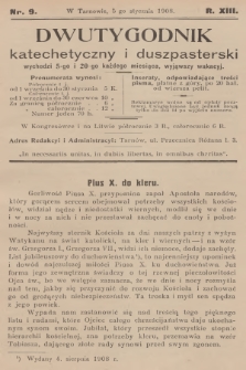 Dwutygodnik Katechetyczny i Duszpasterski. R.13, [T.13], 1909, nr 9